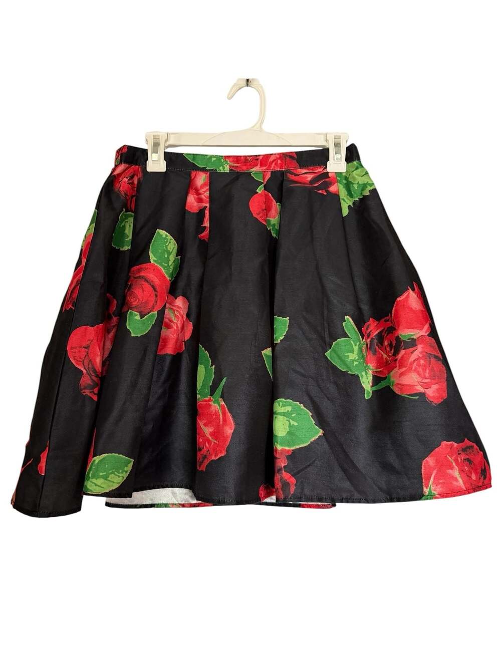 Sequin Hearts Floral Rose Print Pleated Skirt Size 11 Whimsigoth